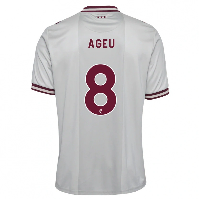 Danxen Mujer Camiseta Eduardo Ageu Almeida Santos #8 Blanco Borgoña 2ª Equipación 2026/27 La Camisa