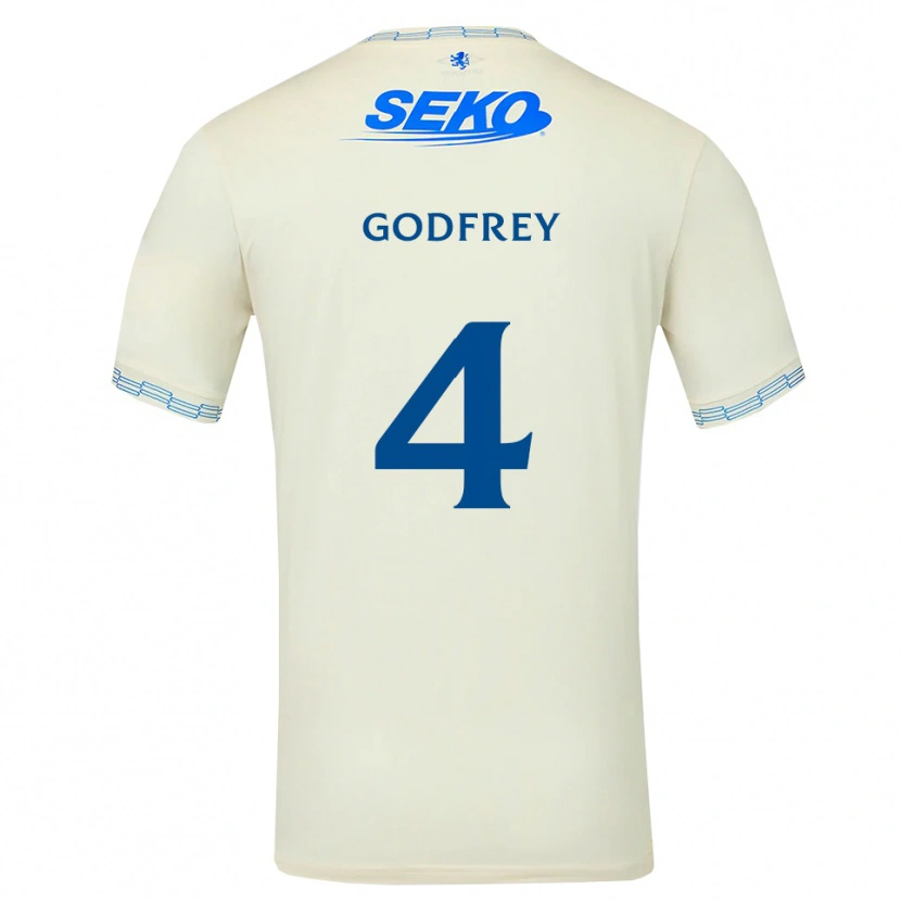 Danxen Mujer Camiseta Ben Godfrey #4 Azul Cielo Profundo Blanco 2ª Equipación 2026/27 La Camisa
