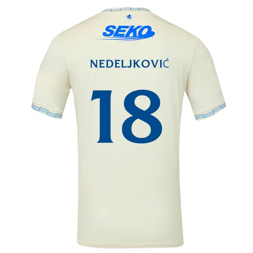 Danxen Mujer Camiseta Kosta Nedeljkovic #18 Azul Cielo Profundo Blanco 2ª Equipación 2026/27 La Camisa