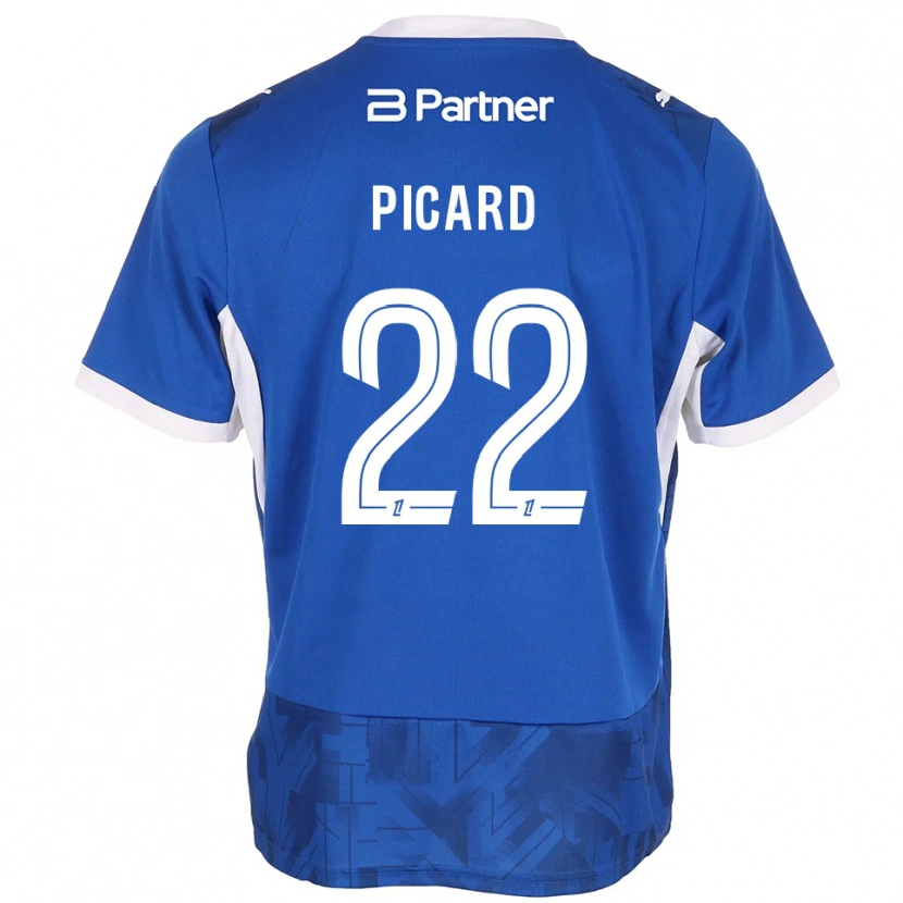 Danxen Niño Camiseta Hugo Picard #22 Azul Medio Blanco 1ª Equipación 2026/27 La Camisa
