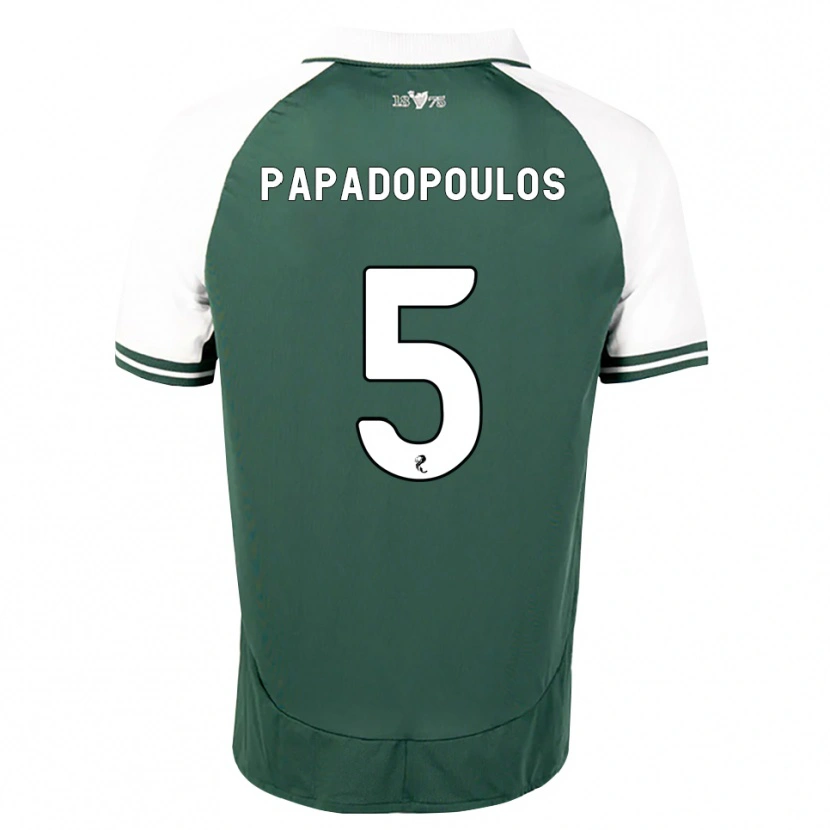 Danxen Niño Camiseta Stacey Papadopoulos #5 Verde Marino Blanco 1ª Equipación 2026/27 La Camisa