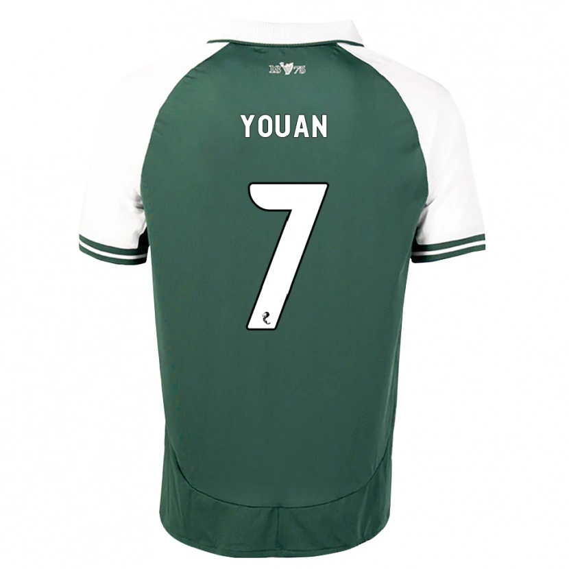 Danxen Niño Camiseta Élie Youan #7 Verde Marino Blanco 1ª Equipación 2026/27 La Camisa