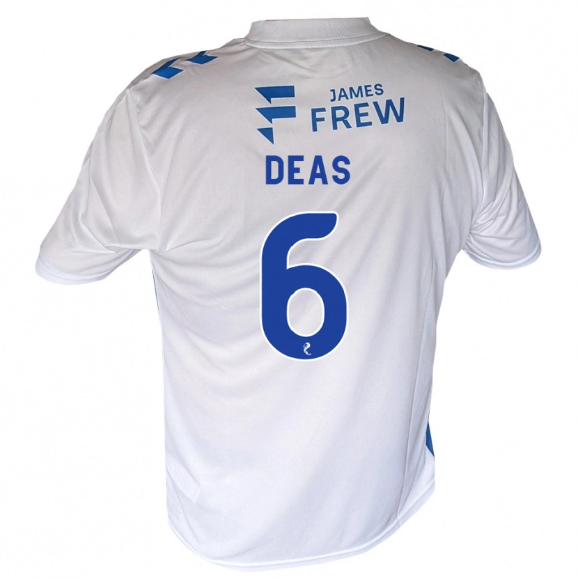 Danxen Niño Camiseta Robbie Deas #6 Azul Real Blanco 1ª Equipación 2026/27 La Camisa