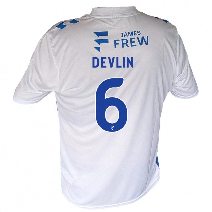 Danxen Niño Camiseta Daniel Devlin #6 Azul Real Blanco 1ª Equipación 2026/27 La Camisa