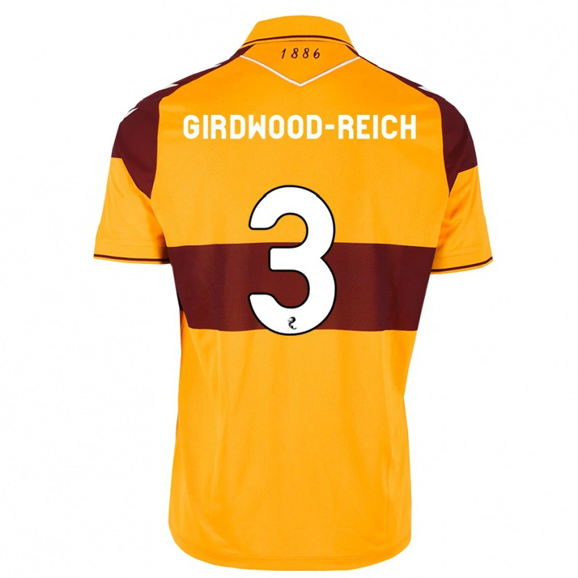 Danxen Niño Camiseta Jake Girdwood-Reich #3 Granate Naranja 1ª Equipación 2026/27 La Camisa