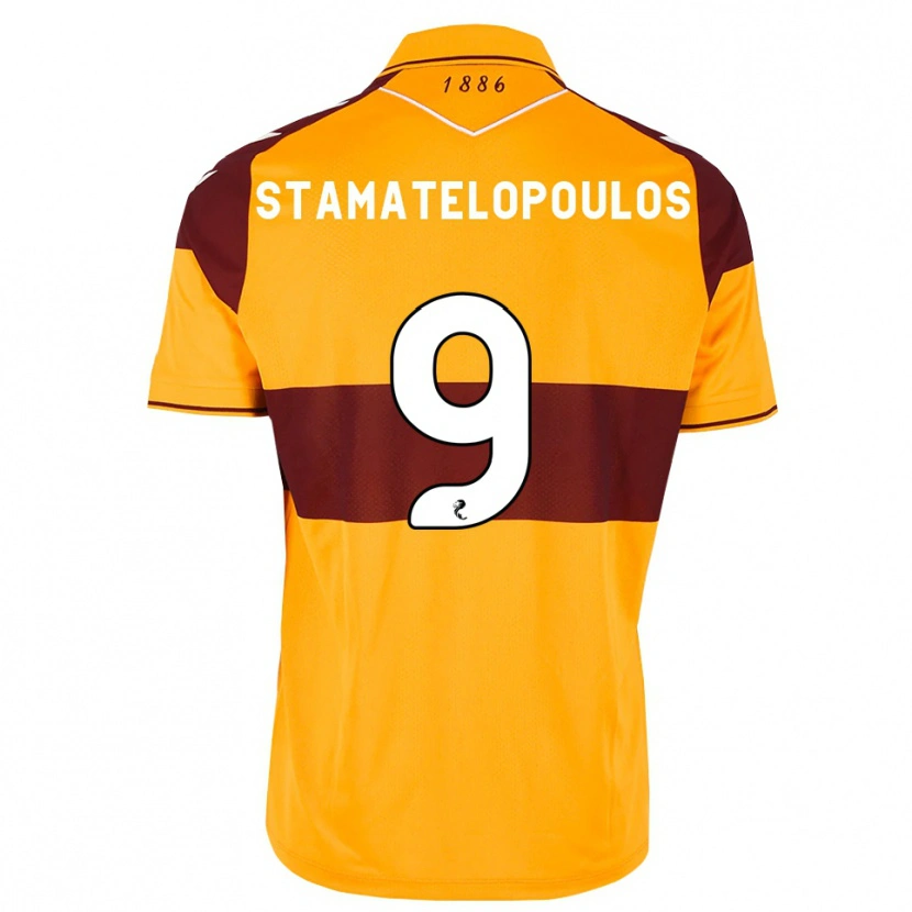 Danxen Niño Camiseta Apostolos Stamatelopoulos #9 Granate Naranja 1ª Equipación 2026/27 La Camisa