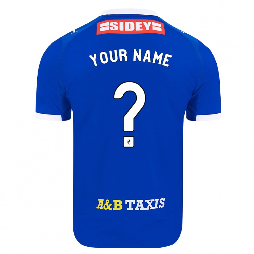 Danxen Niño Camiseta Su Nombre #0 Azul Rojo Amarillo 1ª Equipación 2026/27 La Camisa