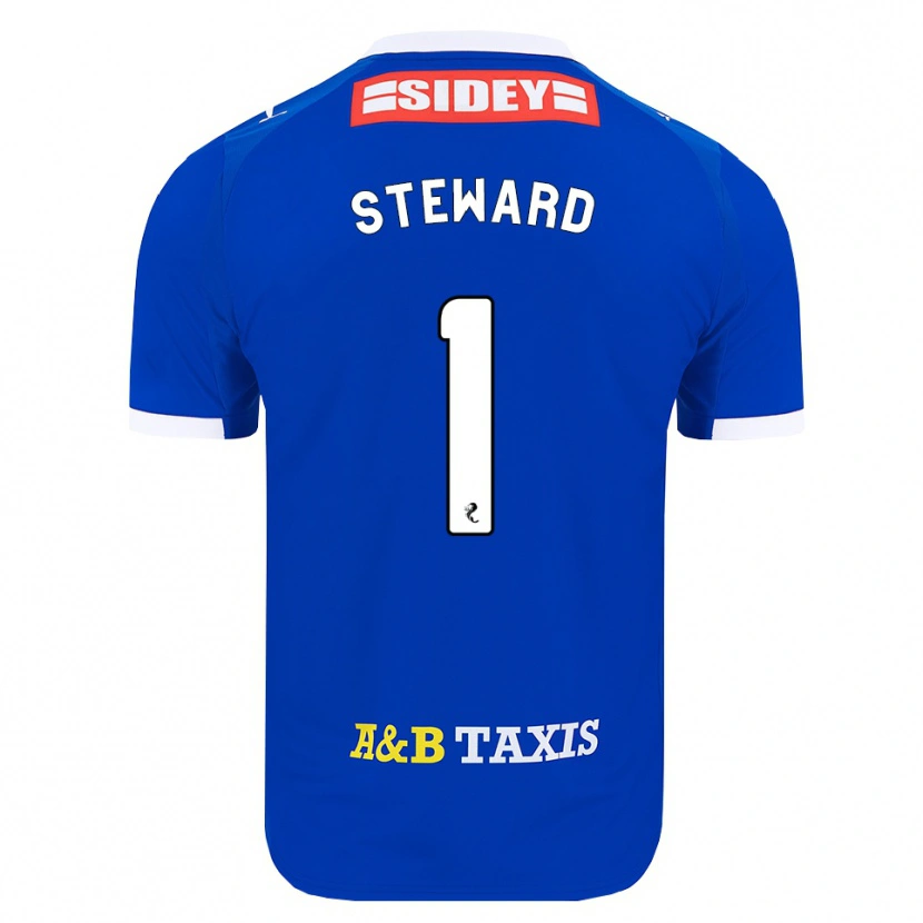 Danxen Niño Camiseta Toby Steward #1 Azul Rojo Amarillo 1ª Equipación 2026/27 La Camisa