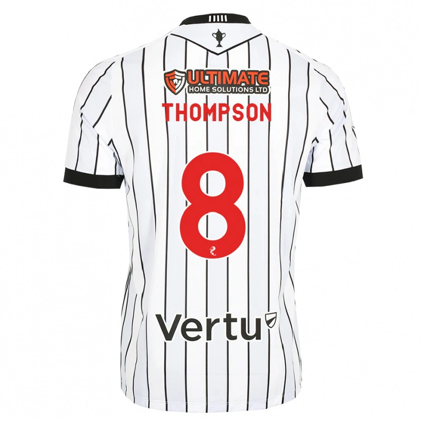 Danxen Niño Camiseta Struan Thompson #8 Blanco Negro Rojo 1ª Equipación 2026/27 La Camisa