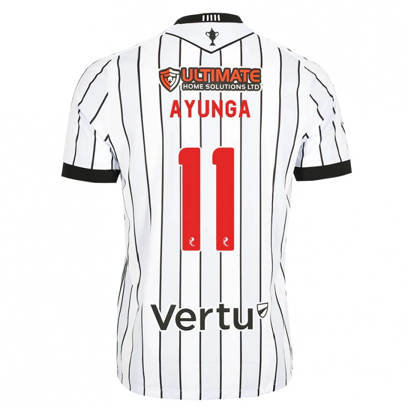 Danxen Niño Camiseta Jonah Ayunga #11 Blanco Negro Rojo 1ª Equipación 2026/27 La Camisa