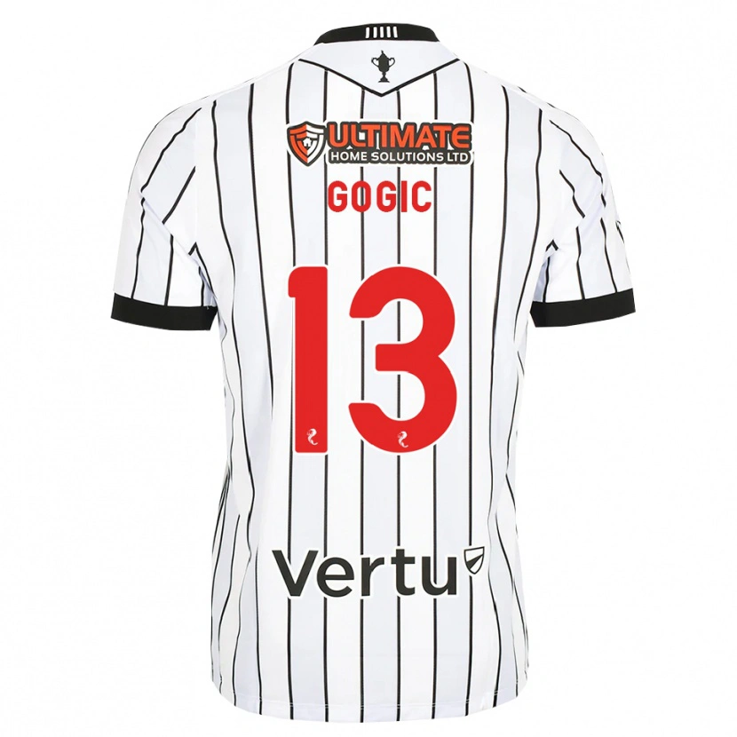 Danxen Niño Camiseta Alex Gogic #13 Blanco Negro Rojo 1ª Equipación 2026/27 La Camisa