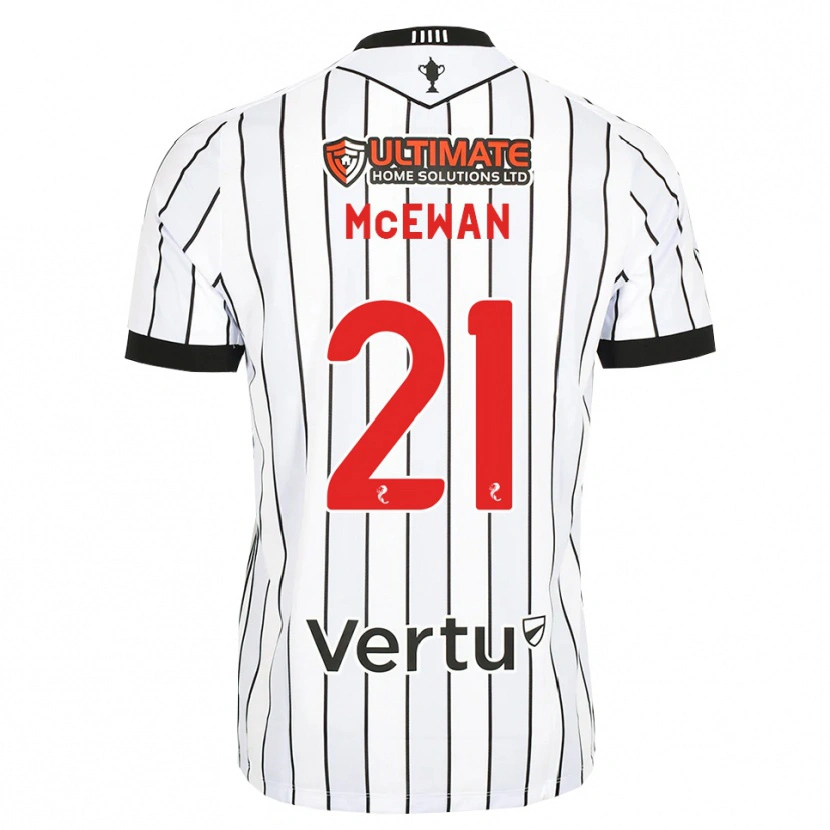 Danxen Niño Camiseta Carter Mcewan #21 Blanco Negro Rojo 1ª Equipación 2026/27 La Camisa