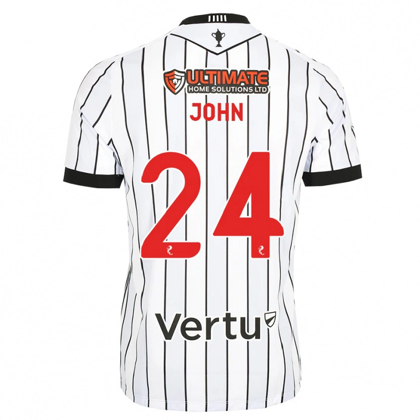 Danxen Niño Camiseta Declan John #24 Blanco Negro Rojo 1ª Equipación 2026/27 La Camisa