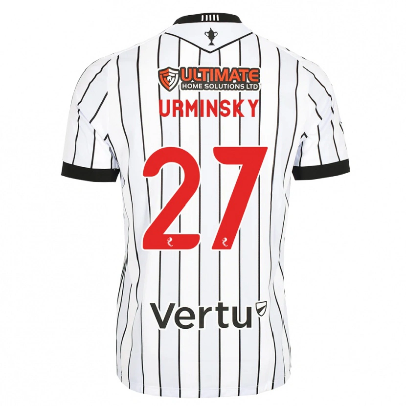 Danxen Niño Camiseta Peter Urminsky #27 Blanco Negro Rojo 1ª Equipación 2026/27 La Camisa