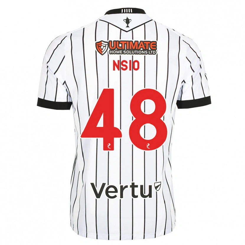 Danxen Niño Camiseta Paul Nsio #48 Blanco Negro Rojo 1ª Equipación 2026/27 La Camisa