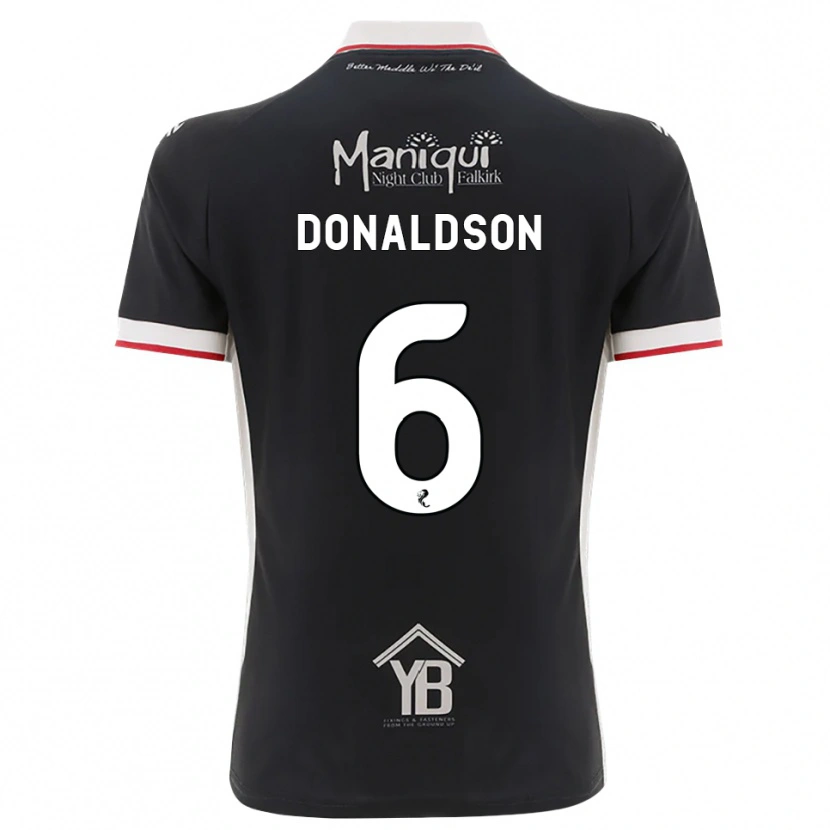 Danxen Niño Camiseta Coll Donaldson #6 Negro Blanco Rojo 1ª Equipación 2026/27 La Camisa