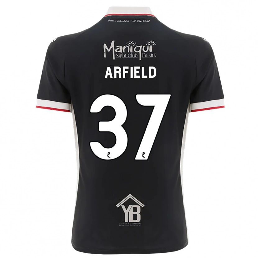 Danxen Niño Camiseta Scott Arfield #37 Negro Blanco Rojo 1ª Equipación 2026/27 La Camisa