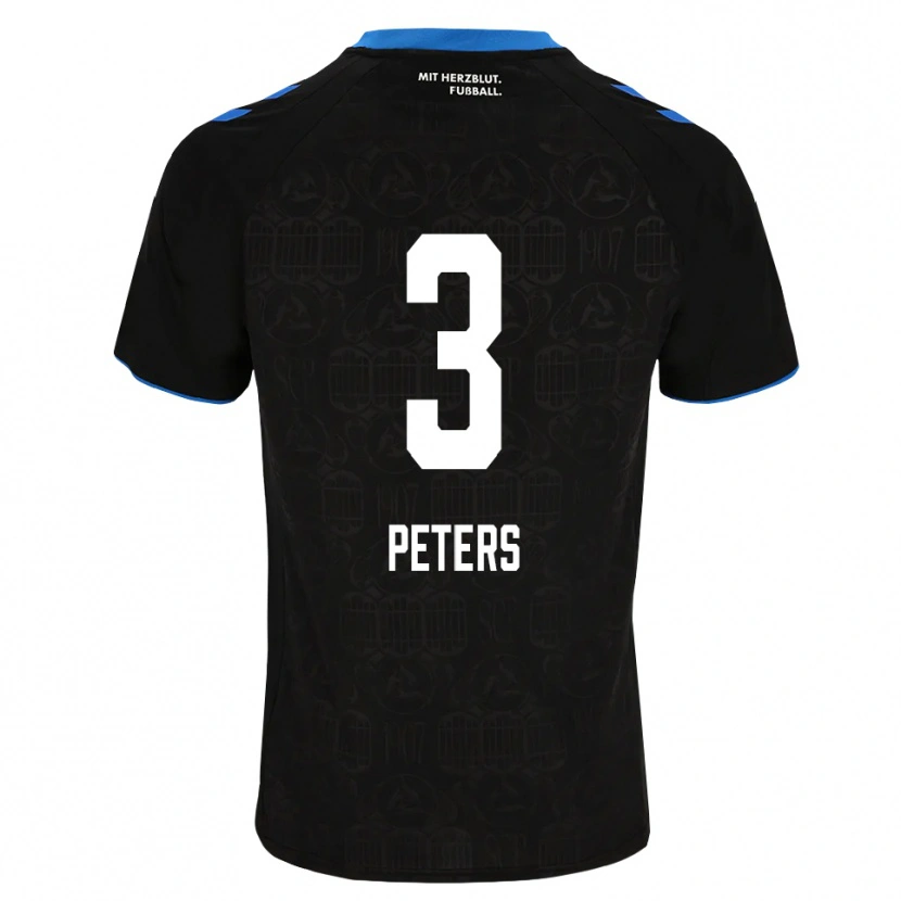 Danxen Niño Camiseta Jan Peters #3 Negro Blanco Rojo 1ª Equipación 2026/27 La Camisa