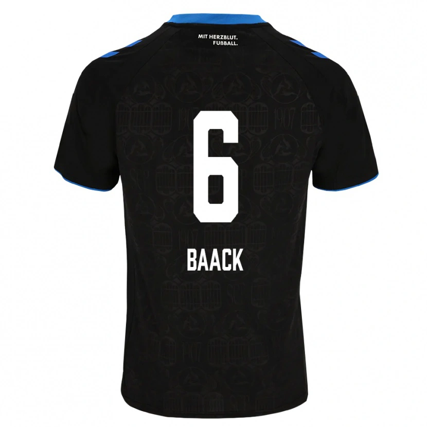 Danxen Niño Camiseta Tom Baack #6 Negro Blanco Rojo 1ª Equipación 2026/27 La Camisa