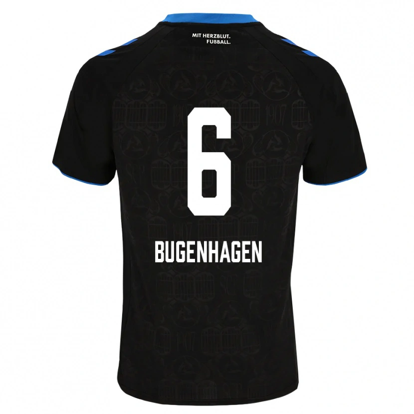 Danxen Niño Camiseta Julius Bugenhagen #6 Negro Blanco Rojo 1ª Equipación 2026/27 La Camisa
