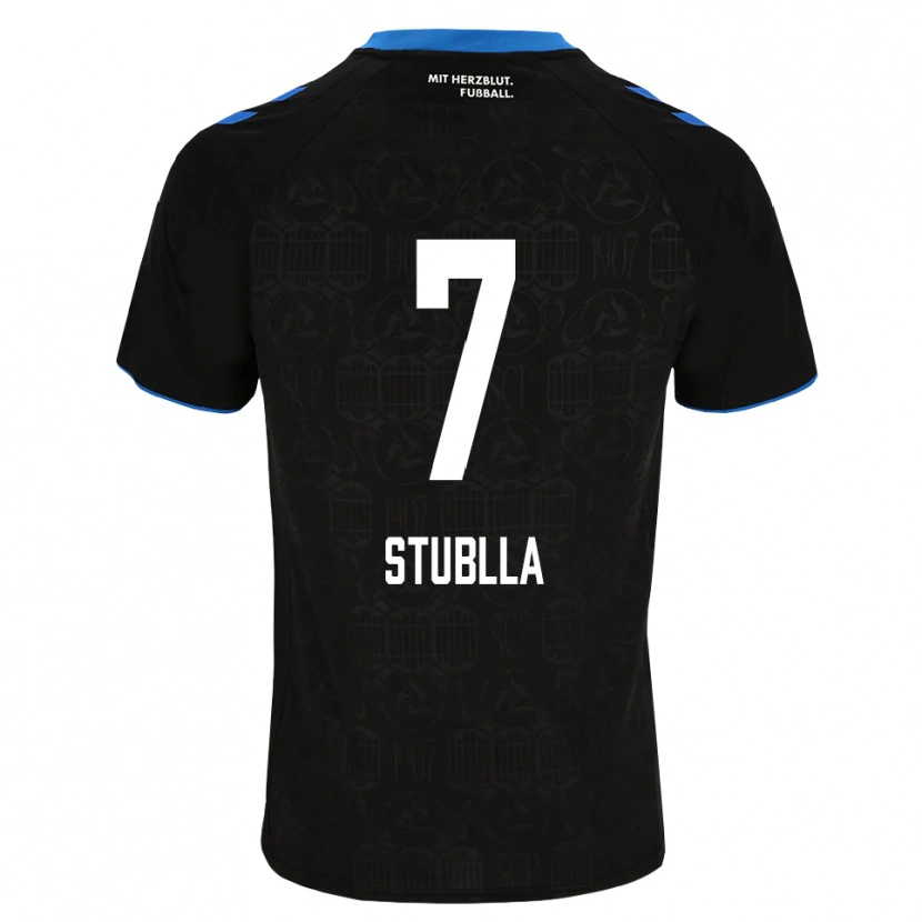 Danxen Niño Camiseta Shkrep Stublla #7 Negro Blanco Rojo 1ª Equipación 2026/27 La Camisa