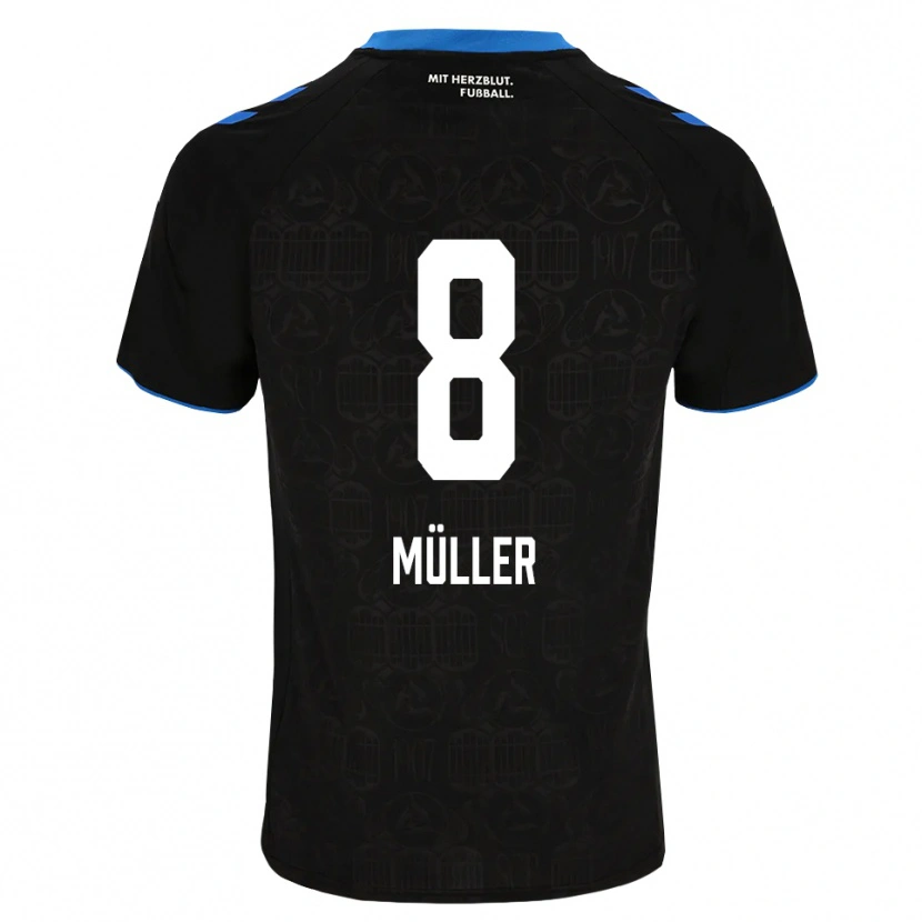 Danxen Niño Camiseta Carlos Müller #8 Negro Blanco Rojo 1ª Equipación 2026/27 La Camisa