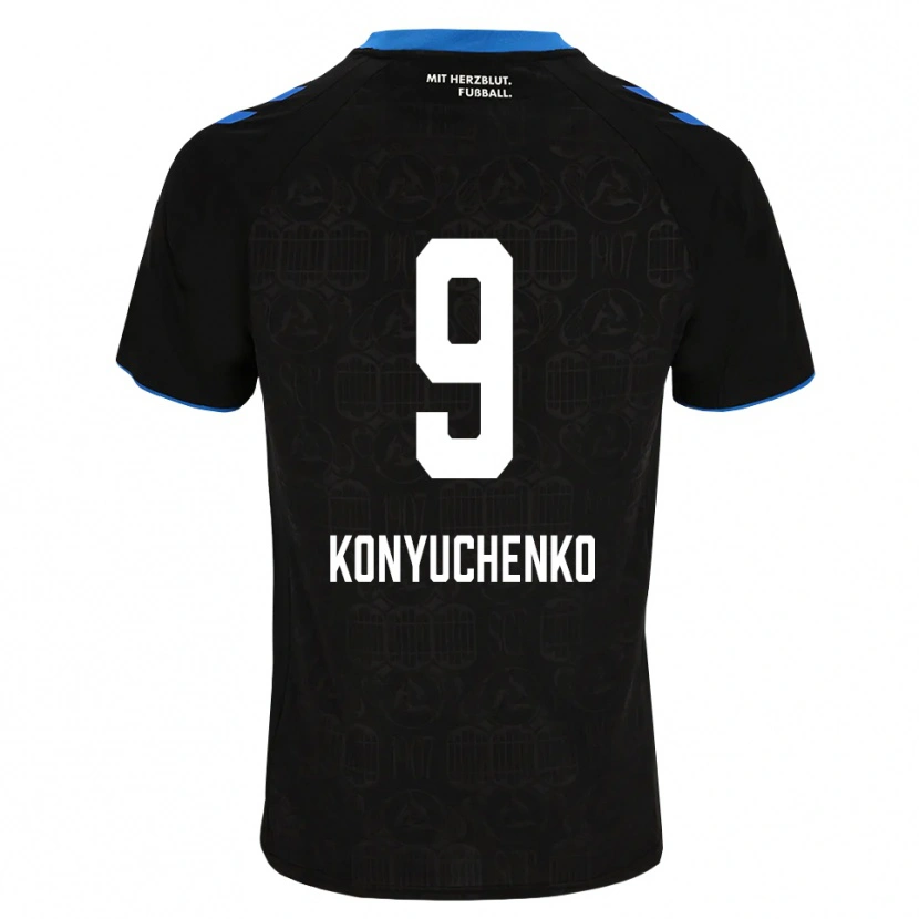 Danxen Niño Camiseta Yehor Konyuchenko #9 Negro Blanco Rojo 1ª Equipación 2026/27 La Camisa