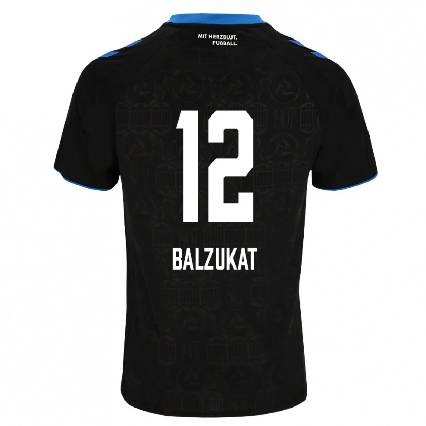 Danxen Niño Camiseta Jens Balzukat #12 Negro Blanco Rojo 1ª Equipación 2026/27 La Camisa