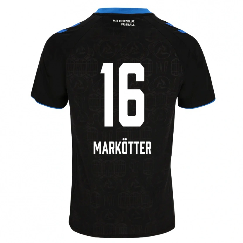 Danxen Niño Camiseta Jonah Markötter #16 Negro Blanco Rojo 1ª Equipación 2026/27 La Camisa