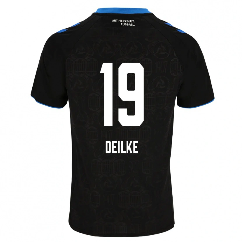 Danxen Niño Camiseta Flemming Deilke #19 Negro Blanco Rojo 1ª Equipación 2026/27 La Camisa
