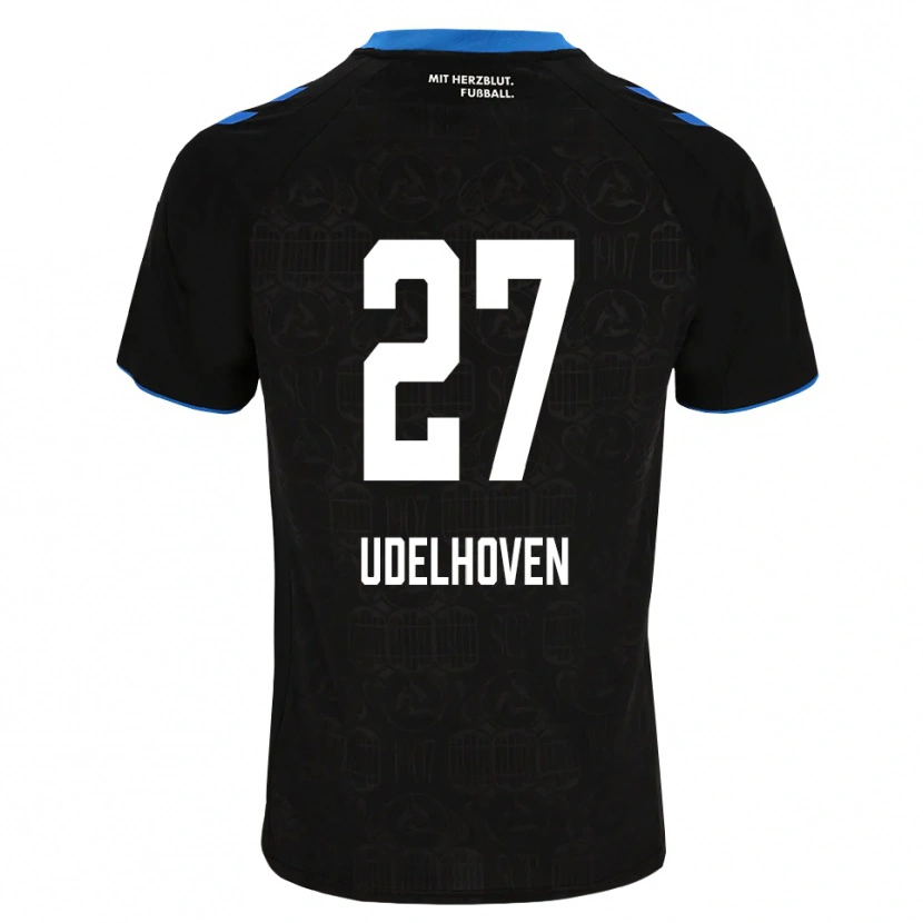 Danxen Niño Camiseta Joel Udelhoven #27 Negro Blanco Rojo 1ª Equipación 2026/27 La Camisa