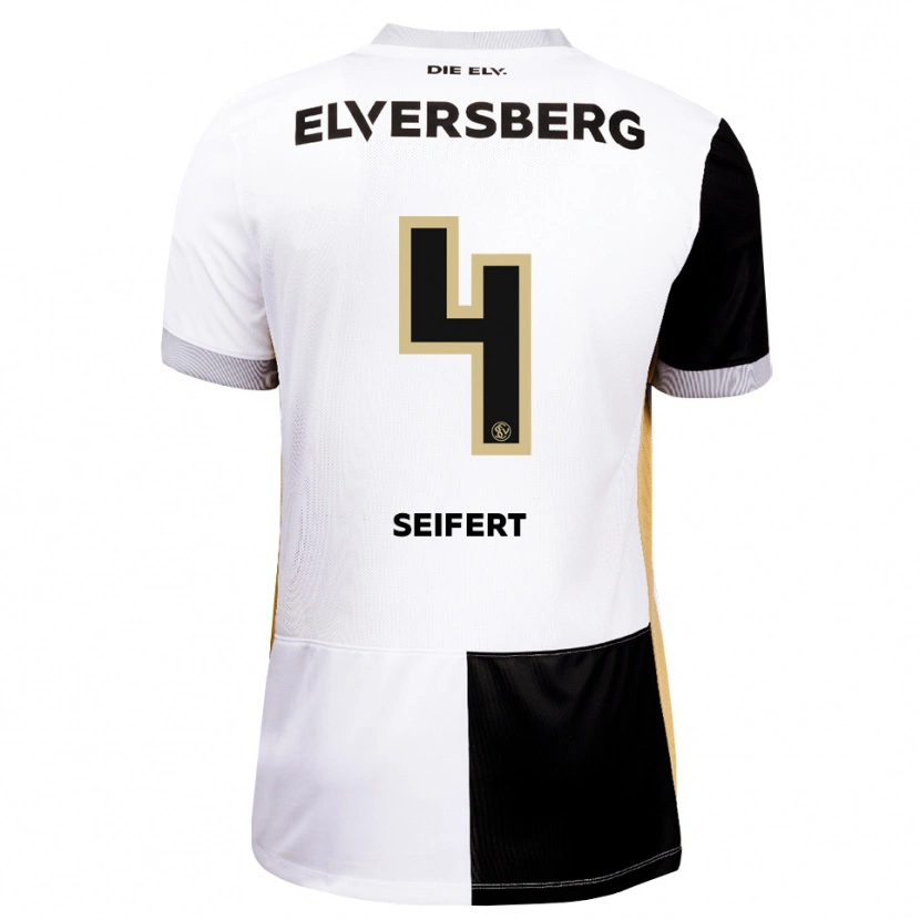 Danxen Niño Camiseta Luis Seifert #4 Negro Blanco Marrón 1ª Equipación 2026/27 La Camisa
