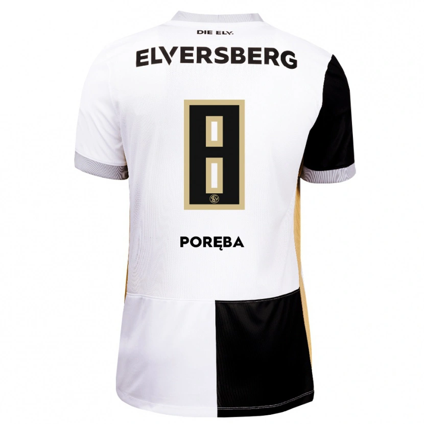 Danxen Niño Camiseta Lukasz Poreba #8 Negro Blanco Marrón 1ª Equipación 2026/27 La Camisa