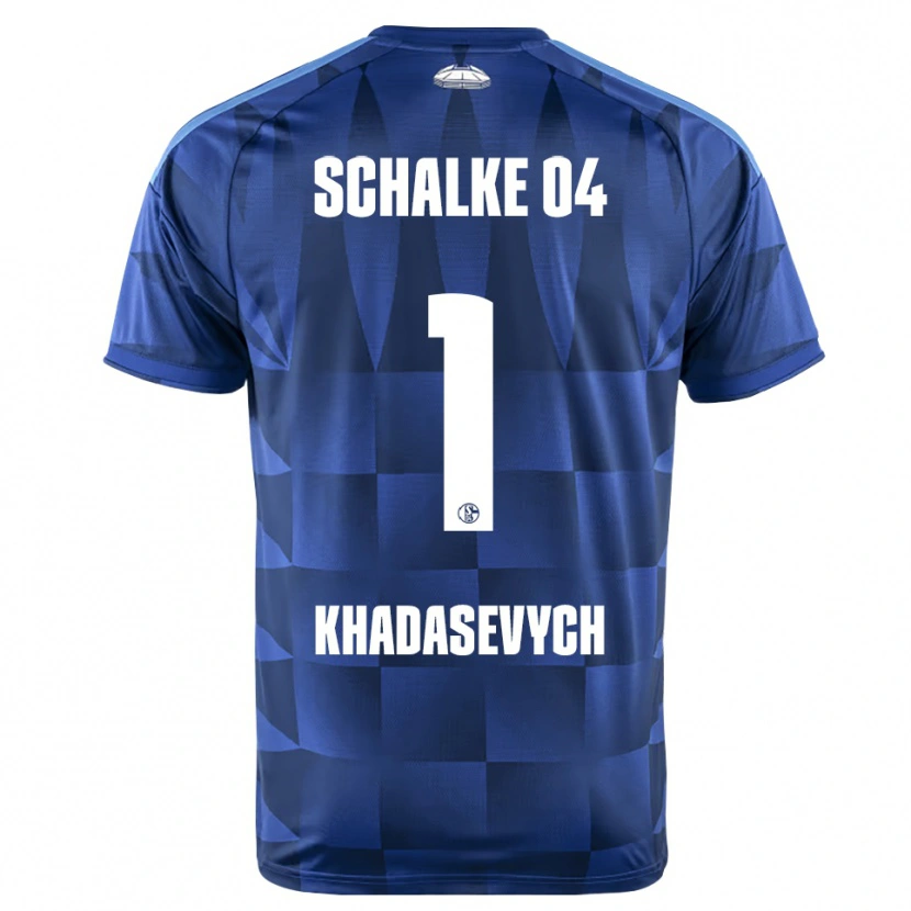 Danxen Niño Camiseta Kyrylo Khadasevych #1 Azul Oscuro Amarillo Blanco 1ª Equipación 2026/27 La Camisa