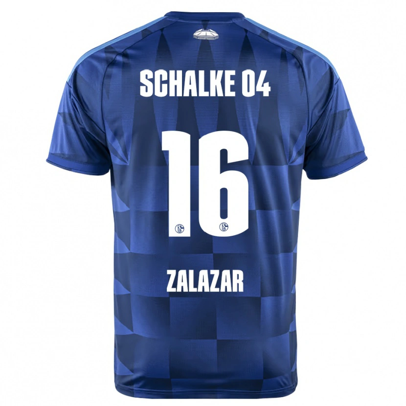 Danxen Niño Camiseta Mauro Zalazar #16 Azul Oscuro Amarillo Blanco 1ª Equipación 2026/27 La Camisa