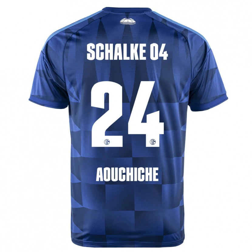 Danxen Niño Camiseta Adil Aouchiche #24 Azul Oscuro Amarillo Blanco 1ª Equipación 2026/27 La Camisa