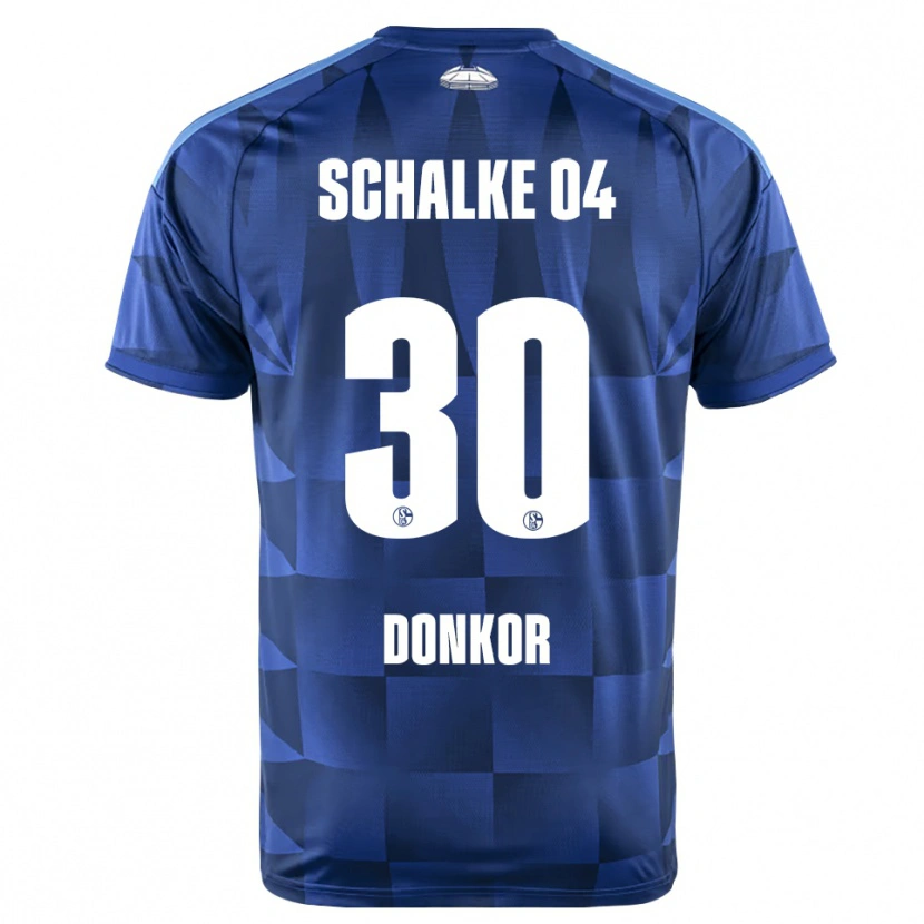 Danxen Niño Camiseta Anton Donkor #30 Azul Oscuro Amarillo Blanco 1ª Equipación 2026/27 La Camisa