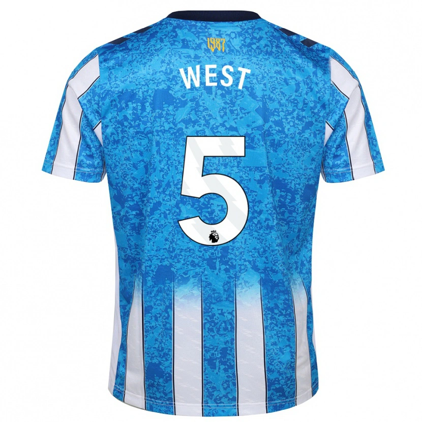 Danxen Niño Camiseta Devon West #5 Blanco Azul Naranja 1ª Equipación 2026/27 La Camisa