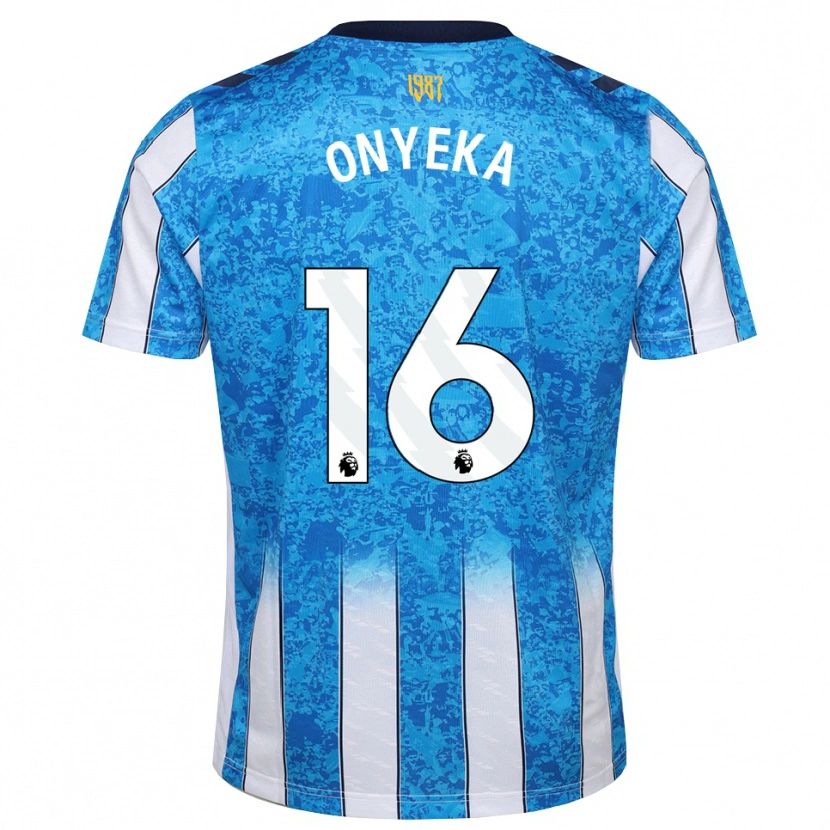 Danxen Niño Camiseta Frank Onyeka #16 Blanco Azul Naranja 1ª Equipación 2026/27 La Camisa