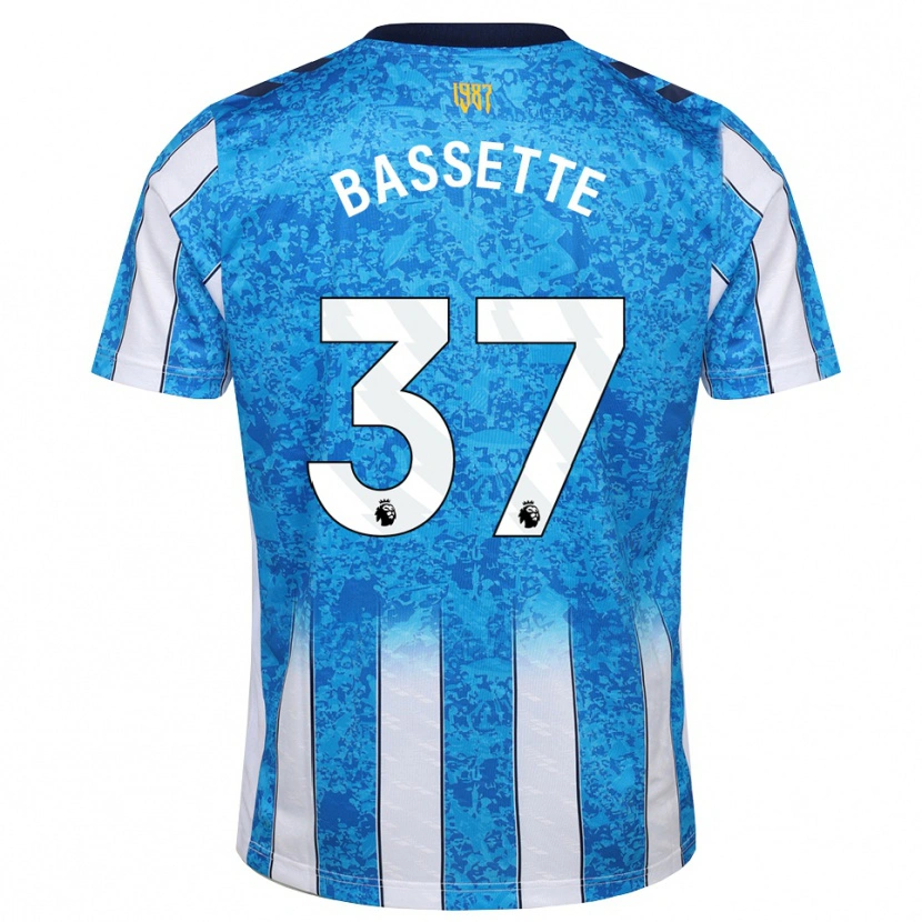 Danxen Niño Camiseta Norman Bassette #37 Blanco Azul Naranja 1ª Equipación 2026/27 La Camisa