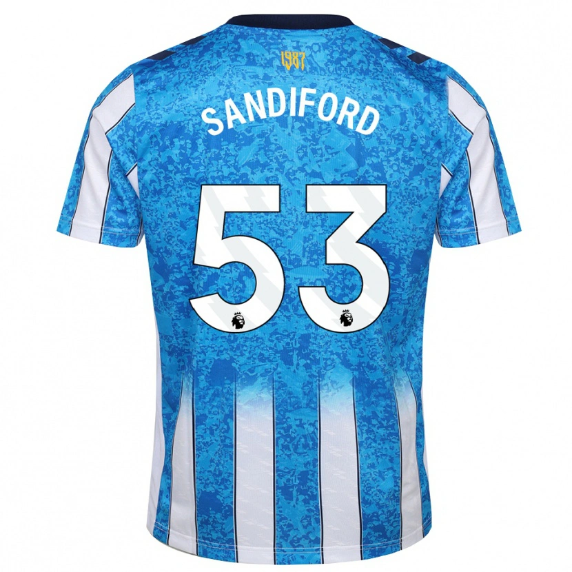 Danxen Niño Camiseta Greg Sandiford #53 Blanco Azul Naranja 1ª Equipación 2026/27 La Camisa