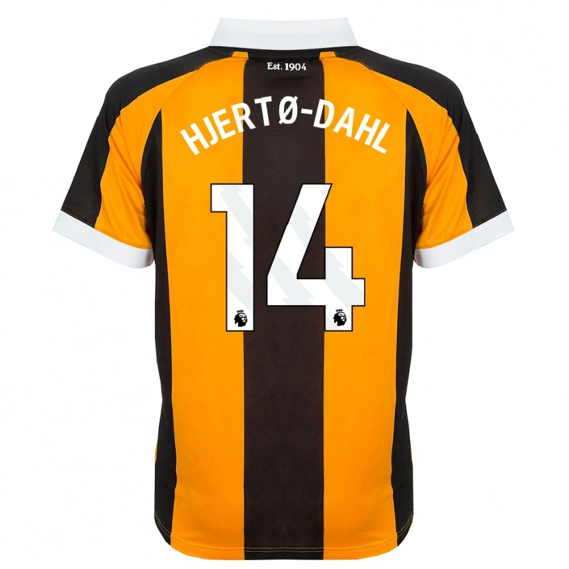 Danxen Niño Camiseta Jens Hjertø-Dahl #14 Naranja Negro Blanco 1ª Equipación 2026/27 La Camisa