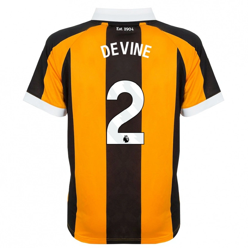 Danxen Niño Camiseta Ed Devine #2 Naranja Negro Blanco 1ª Equipación 2026/27 La Camisa