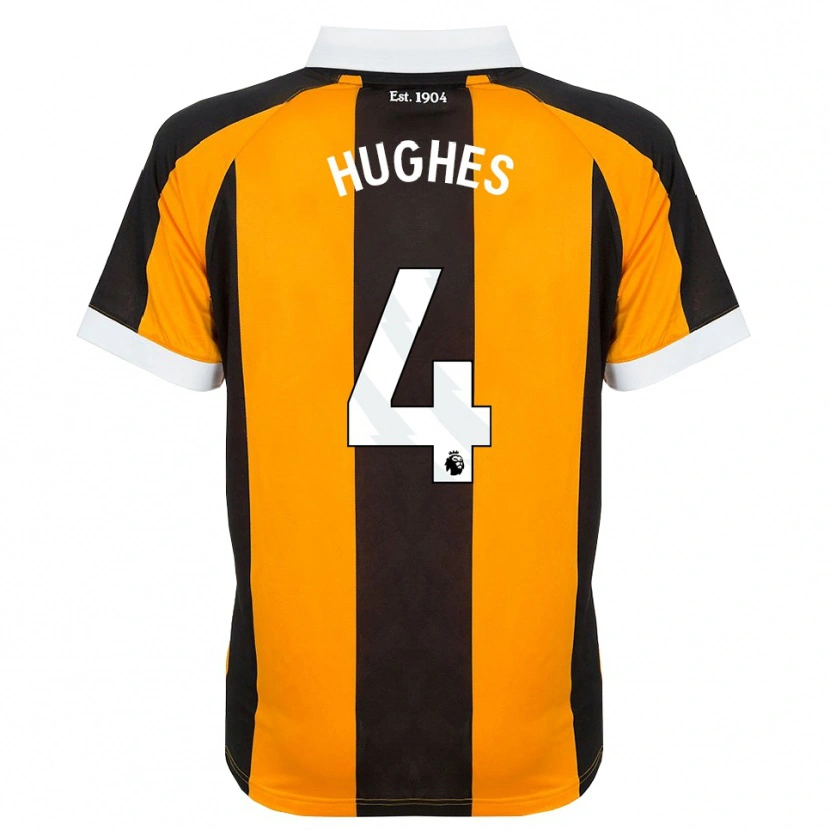 Danxen Niño Camiseta Charlie Hughes #4 Naranja Negro Blanco 1ª Equipación 2026/27 La Camisa