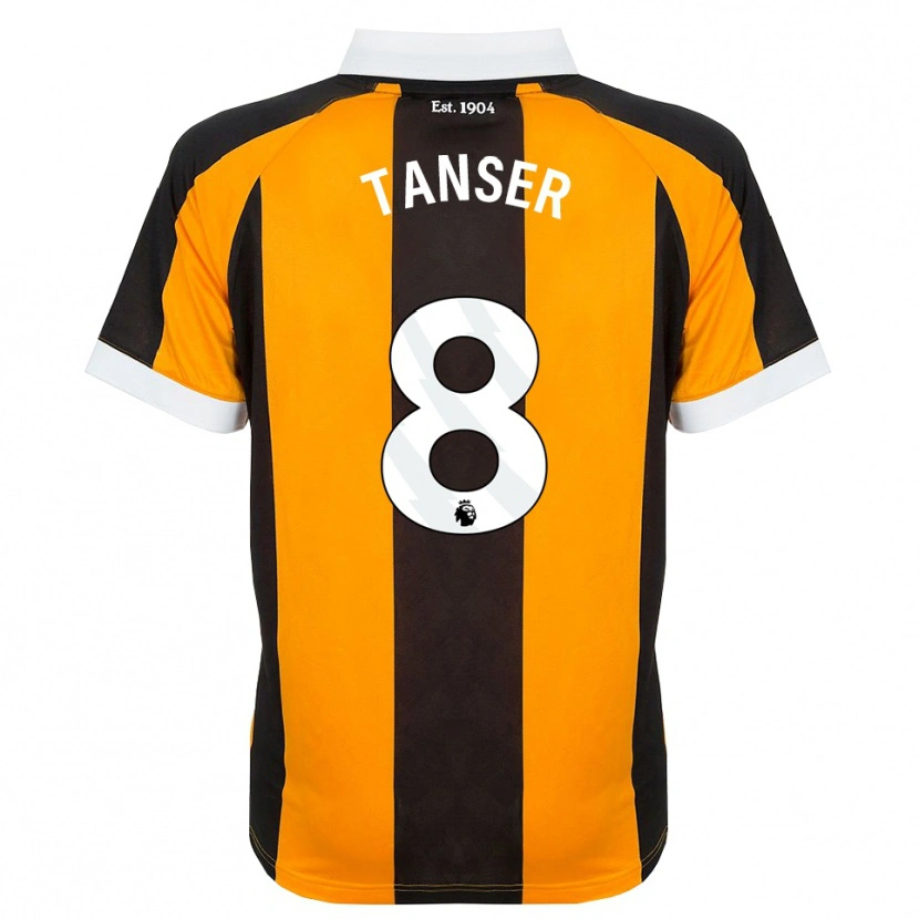 Danxen Niño Camiseta Ellie Tanser #8 Naranja Negro Blanco 1ª Equipación 2026/27 La Camisa