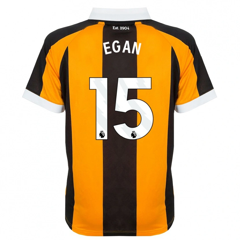 Danxen Niño Camiseta John Egan #15 Naranja Negro Blanco 1ª Equipación 2026/27 La Camisa