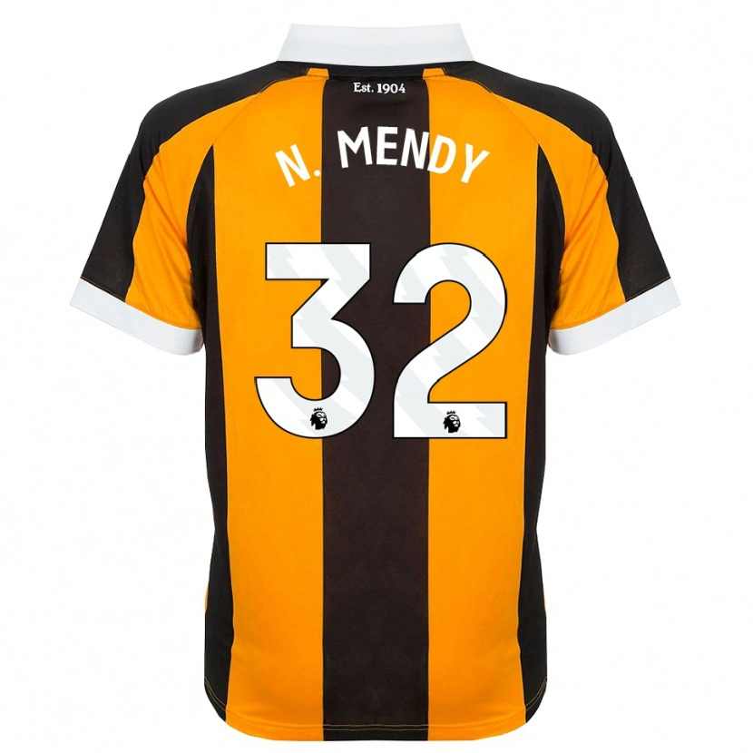 Danxen Niño Camiseta Nobel Mendy #32 Naranja Negro Blanco 1ª Equipación 2026/27 La Camisa