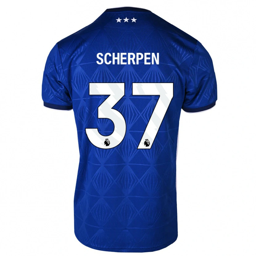 Danxen Niño Camiseta Kjell Scherpen #37 Azul Medio Blanco Rojo 1ª Equipación 2026/27 La Camisa