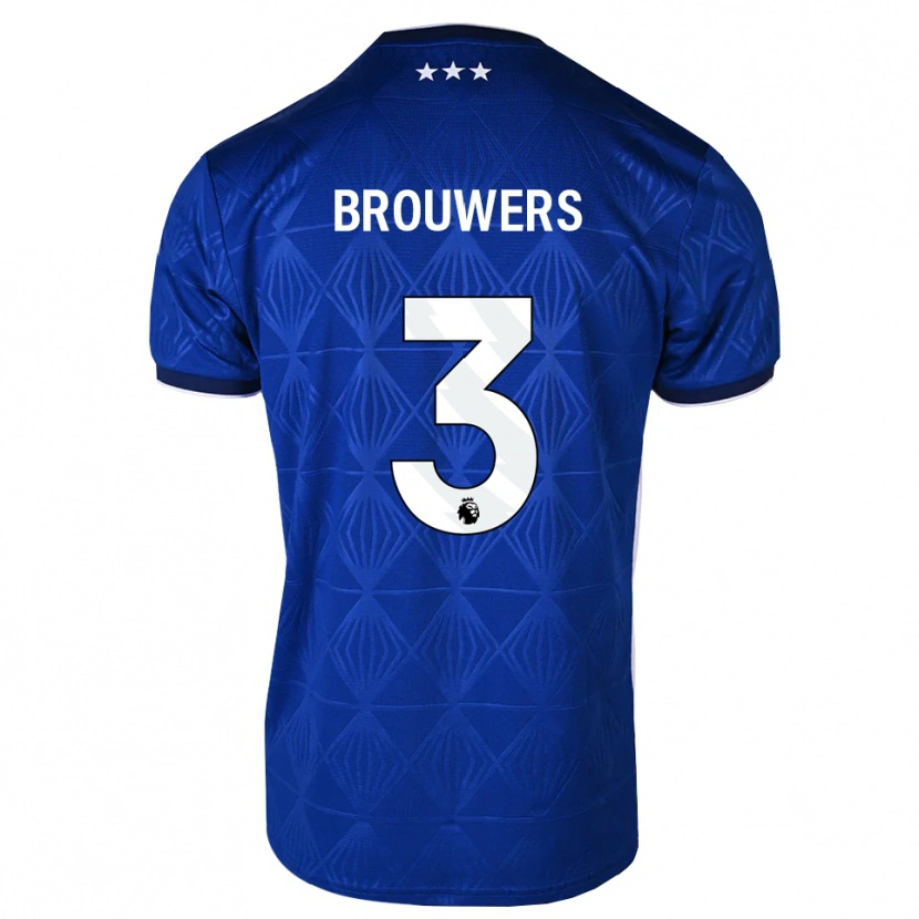 Danxen Niño Camiseta Steve Brouwers #3 Azul Medio Blanco Rojo 1ª Equipación 2026/27 La Camisa