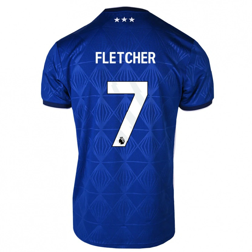 Danxen Niño Camiseta Luca Fletcher #7 Azul Medio Blanco Rojo 1ª Equipación 2026/27 La Camisa